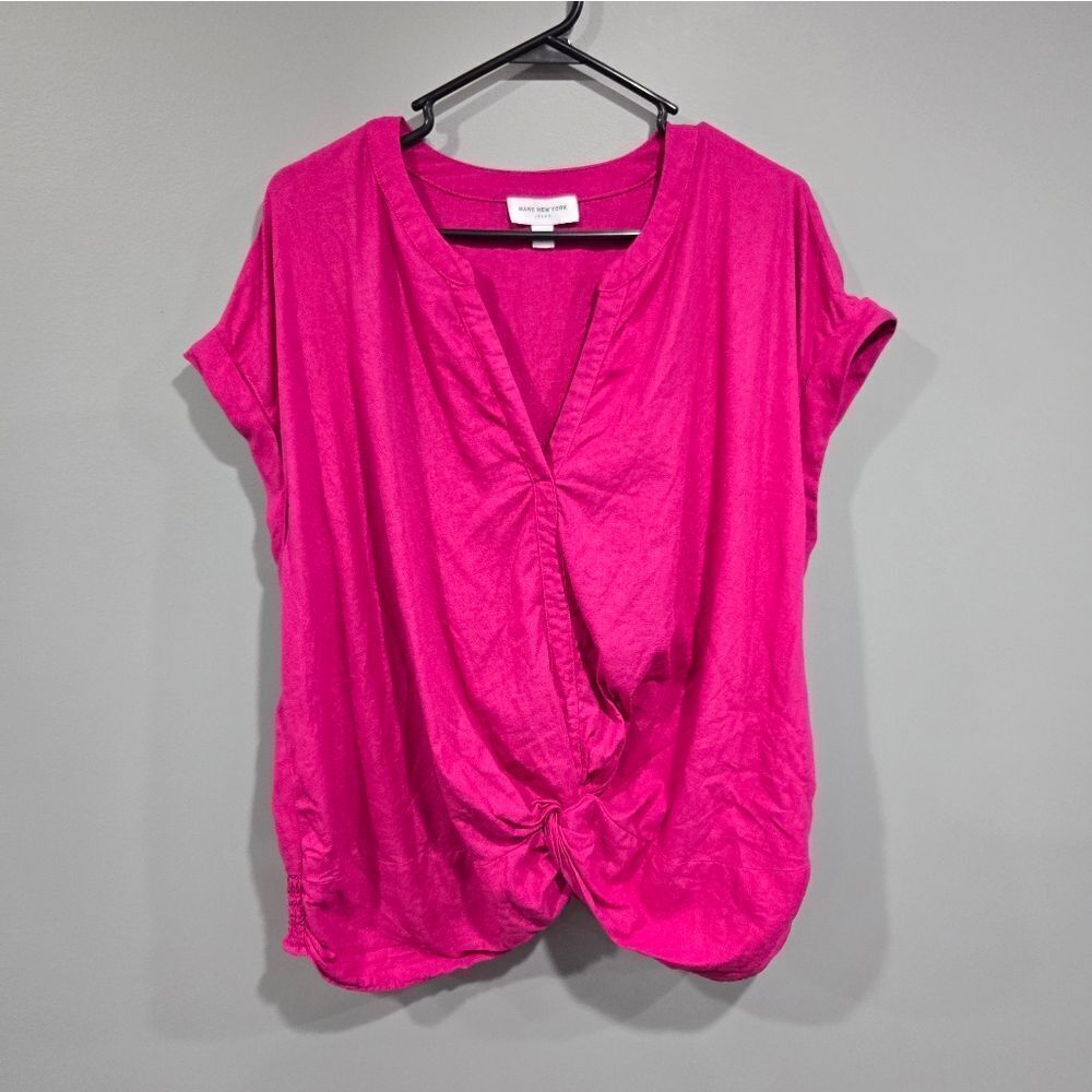 🐢 Marc New York Pink Linen Top XL